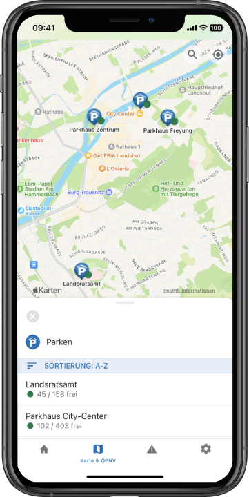 Das Parkleitsystem der swla App