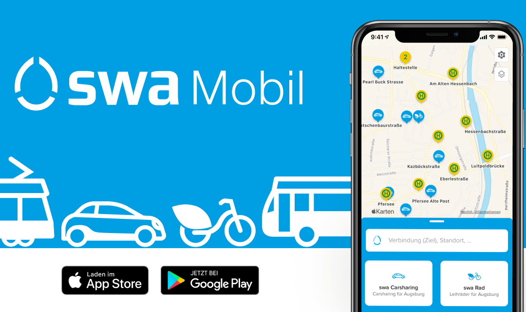 swa Mobil – Die neue Mobilitäts-App der Stadtwerke Augsburg
